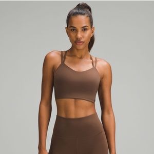 NWT Lululemon Like a Cloud Longline Bra B/C 12 Crop Top Java Brown Strappy